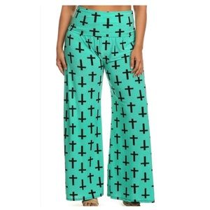 Plus Size Palazzo Cross Pants Bottoms 1X 2X 3X